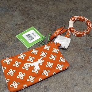 Vera Bradley Texas Longhorns Collegiate Zip ID Lanyard - NWT